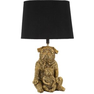 Mauro Ferretti Lámpara de mesa perro E27 26x43,8 cm dorado negro