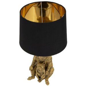 Mauro Ferretti Lámpara de mesa perro E27 26x43,8 cm dorado negro