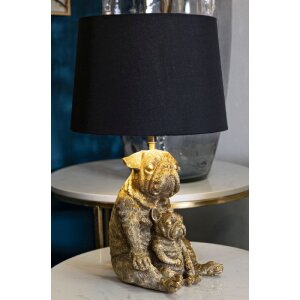 Mauro Ferretti Lámpara de mesa perro E27 26x43,8 cm dorado negro