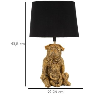 Mauro Ferretti Lámpara de mesa perro E27 26x43,8 cm dorado negro