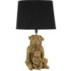 Mauro Ferretti Lámpara de mesa perro E27 26x43,8 cm dorado negro