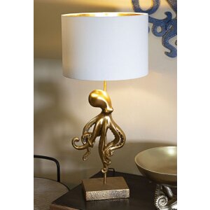 Mauro Ferretti Lámpara de mesa Pulpo E27 Ø 30,5x64,5 cm dorado blanco