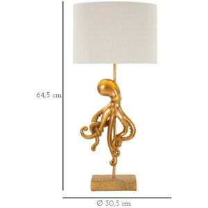 Mauro Ferretti Lámpara de mesa Pulpo E27 Ø 30,5x64,5 cm dorado blanco