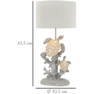 Mauro Ferretti Lámpara de mesa Tortuga E27 Ø 30,5x63,5 cm blanco gris