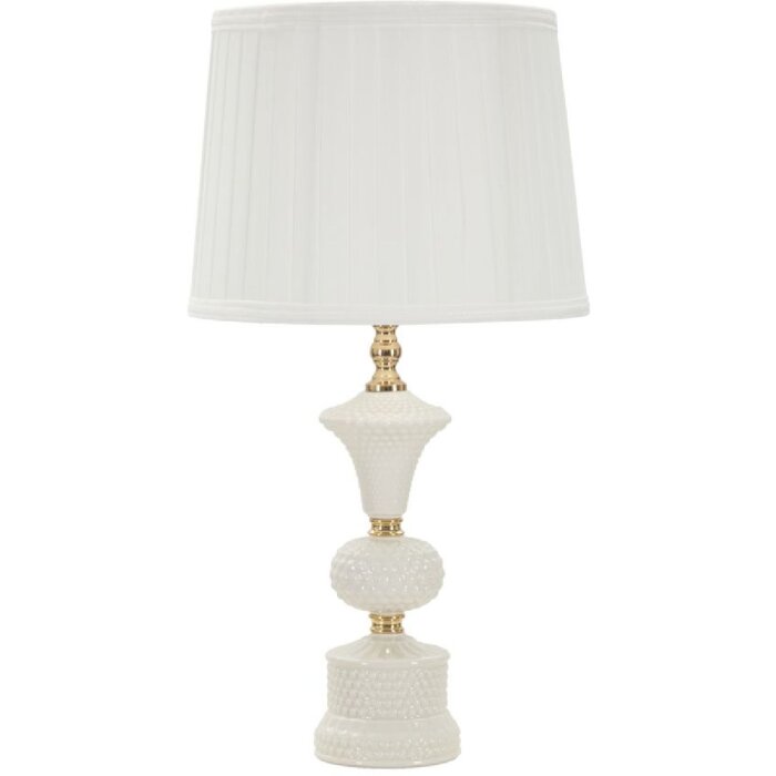 Mauro Ferretti Lámpara de mesa Caserta Ø 30x57 cm blanco oro