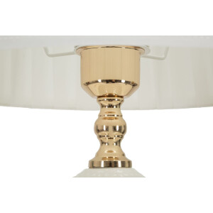 Mauro Ferretti Lámpara de mesa Caserta Ø 30x57 cm blanco oro
