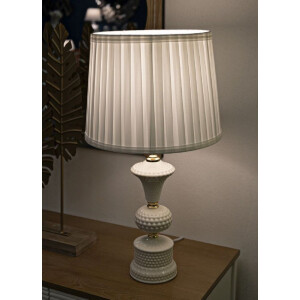 Mauro Ferretti Lámpara de mesa Caserta Ø 30x57 cm blanco oro