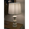 Mauro Ferretti Lámpara de mesa Caserta Ø 30x57 cm blanco oro