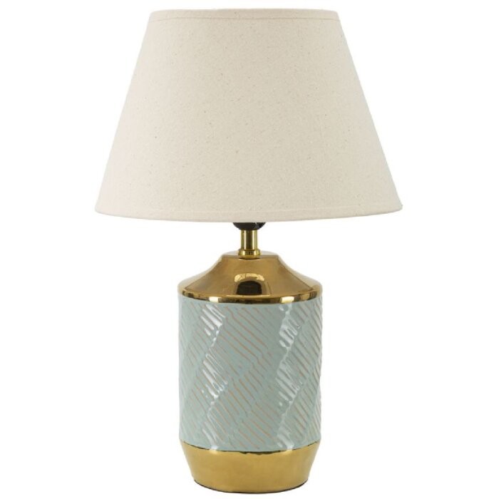 Mauro Ferretti Lámpara de mesa Kapstadt E27 Ø 30x47 cm azul claro dorado
