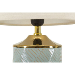 Mauro Ferretti Lámpara de mesa Kapstadt E27 25x40 cm azul claro dorado