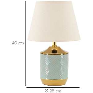 Mauro Ferretti Lámpara de mesa Kapstadt E27 25x40 cm azul claro dorado