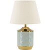Mauro Ferretti Lámpara de mesa Kapstadt E27 25x40 cm azul claro dorado
