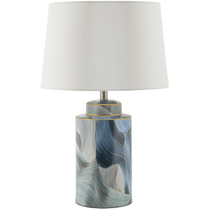 Mauro Ferretti Lámpara de mesa Elegancia Cerámica E27 40x64 cm azul