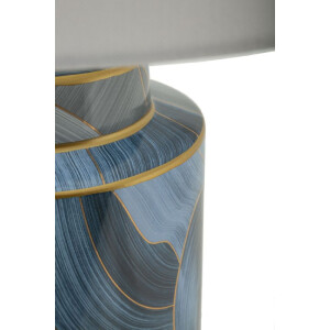 Mauro Ferretti Lámpara de mesa Elegancia Cerámica E27 40x64 cm azul
