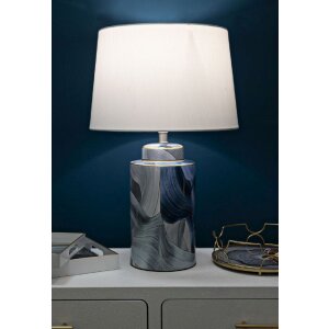 Mauro Ferretti Lámpara de mesa Elegancia Cerámica E27 40x64 cm azul