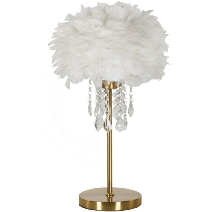 Mauro Ferretti Lámpara de mesa Diamon E27 Ø 30x55 cm blanco oro