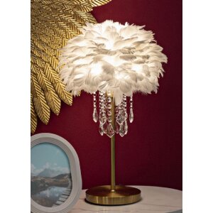 Mauro Ferretti Lámpara de mesa Diamon E27 Ø 30x55 cm blanco oro