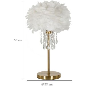 Mauro Ferretti Lámpara de mesa Diamon E27 Ø 30x55 cm blanco oro