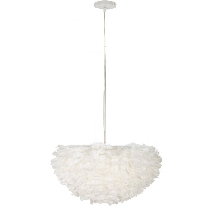 Mauro Ferretti Lámpara de techo pluma E27 Ø 60x30 cm blanco