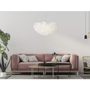 Mauro Ferretti Lámpara de techo pluma E27 Ø 60x30 cm blanco