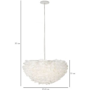 Mauro Ferretti Lámpara de techo pluma E27 Ø 60x30 cm blanco