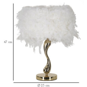 Mauro Ferretti Lámpara de mesa Cart E27 Ø 25x47 cm blanco dorado