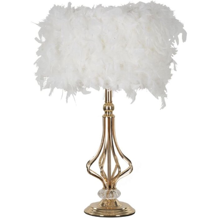 Mauro Ferretti Lámpara de mesa Tarty E27 Ø 25x54 cm blanca oro
