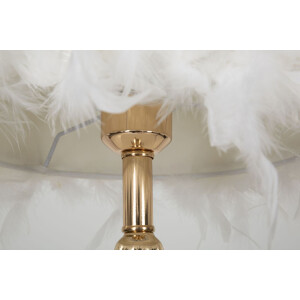 Mauro Ferretti Lámpara de mesa Tarty E27 Ø 25x54 cm blanca oro