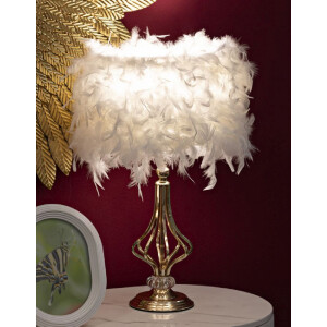 Mauro Ferretti Lámpara de mesa Tarty E27 Ø 25x54 cm blanca oro