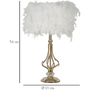 Mauro Ferretti Lámpara de mesa Tarty E27 Ø 25x54 cm blanca oro