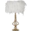 Mauro Ferretti Lámpara de mesa Tarty E27 Ø 25x54 cm blanca oro
