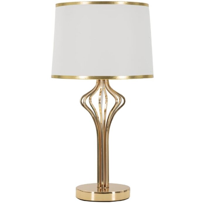 Mauro Ferretti Lámpara de mesa Slimmy E27 Ø 28x53 cm blanco oro