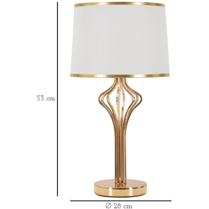 Mauro Ferretti Lámpara de mesa Slimmy E27 Ø 28x53 cm blanco oro