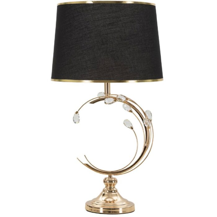 Mauro Ferretti Lámpara de mesa Bruxelles E27 Ø 36x65 cm negro dorado
