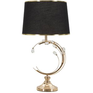 Mauro Ferretti Lámpara de mesa Bruxelles E27 Ø 36x65 cm negro dorado