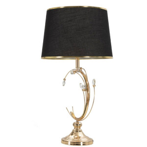 Mauro Ferretti Lámpara de mesa Bruxelles E27 Ø 36x65 cm negro dorado