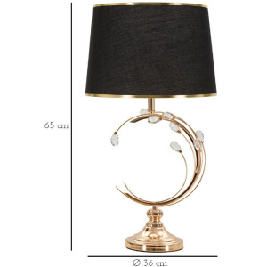 Mauro Ferretti Lámpara de mesa Bruxelles E27 Ø 36x65 cm negro dorado
