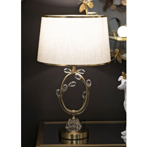 Mauro Ferretti Lámpara de mesa Versailles E27 Ø 36x60 cm blanco oro