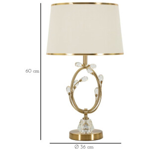 Mauro Ferretti Lámpara de mesa Versailles E27 Ø 36x60 cm blanco oro