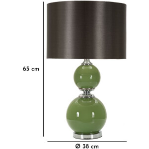 Mauro Ferretti Lámpara de mesa Eva Dos E27 Ø 38x65 cm verde negro