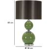 Mauro Ferretti Lámpara de mesa Eva Dos E27 Ø 38x65 cm verde negro