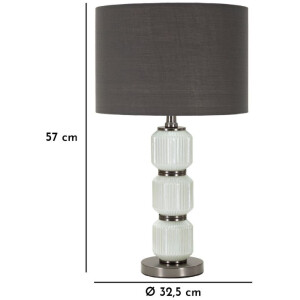 Mauro Ferretti Helle Tres Lámpara Mesa Blanco Gris Ø32.5x57cm E27 40W