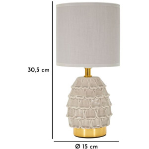 Mauro Ferretti Lámpara de noche Pigny E14 15x30,5 cm crema