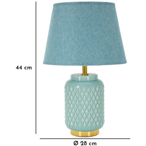 Mauro Ferretti Lámpara de mesa cuadrada E27 Ø 28x44 cm celeste