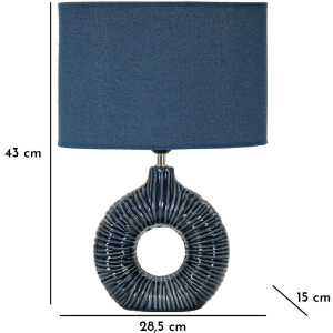 Mauro Ferretti Lámpara de mesa Seta E14 28,5x15x43 cm azul