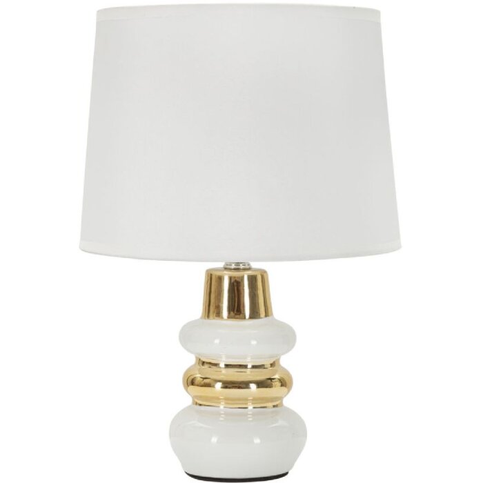 Mauro Ferretti Lámpara de mesa Liara E14 23x32 cm blanca y dorada