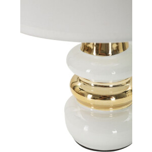 Mauro Ferretti Lámpara de mesa Liara E14 23x32 cm blanca y dorada