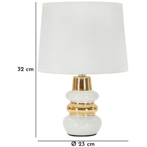 Mauro Ferretti Lámpara de mesa Liara E14 23x32 cm blanca y dorada