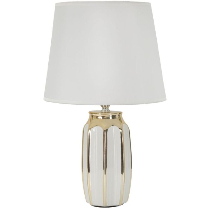Mauro Ferretti Lámpara de mesa Cassy E27 Ø 25x40,5 cm Gold Blanco