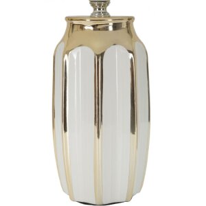 Mauro Ferretti Lámpara de mesa Cassy E27 Ø 25x40,5 cm Gold Blanco